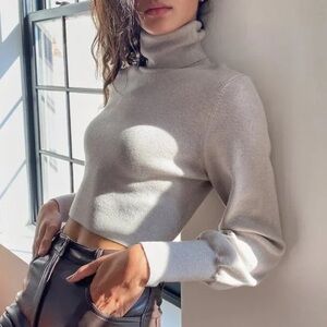 Wilfred Light Gray Turtleneck Sweater